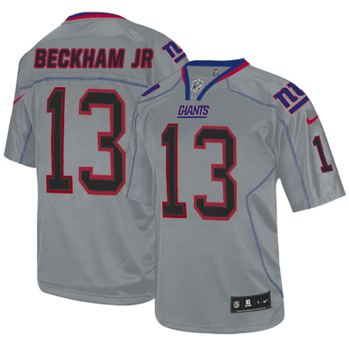 Men's Elite Odell Beckham Jr Nike Jersey Lights Out Grey - #13 NFL New York Giants